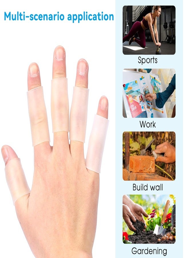 salbsever 20 Pcs Finger Sleeves Protectors Silicone Finger Sleeve Gel Finger Sleeve Protectors Finger Covers Cushions and Protects Rubber Finger Shields Provide Relief forCracked Finger - Image 5